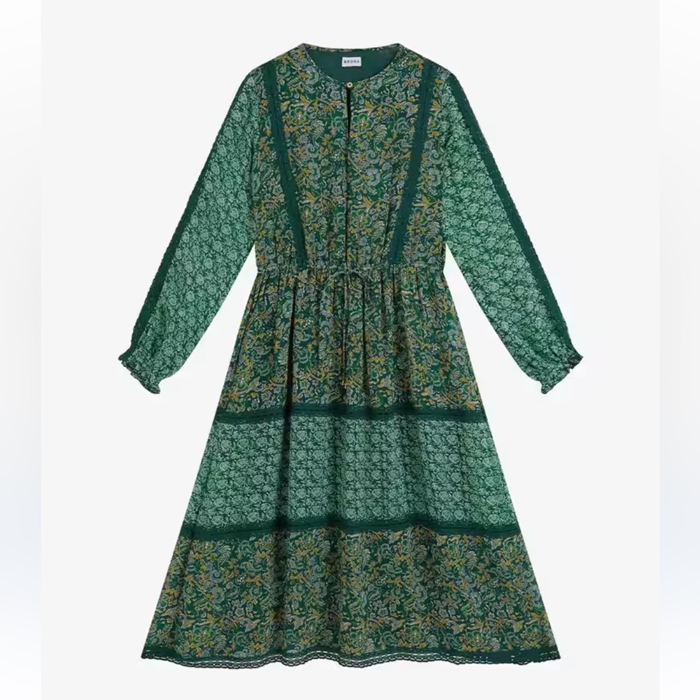Brora Emerald Silk Dress UK Size 16